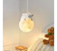 GUANSHAN Mois de l'ours endormi Suspension 3D La Lune Lampe De Chevet Plafonnier Creative Chambre à Coucher Chambre d'Enfants Décoration