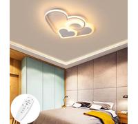 GUANSHAN Plafonnier 3D Led Coeurs Créatifs Régulation Intelligente Gradation en Continu Plafonnier Éclairage pour Garçons Filles Chambre Maternelle avec Télécommande, 30W