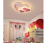 GUANSHAN Plafonnier 3D LED Créatif Stéréoscopique Coeurs Plafonnier Éclairage pour Garçons Filles Chambre Maternelle, Lumière Chaude, 30W, Rose