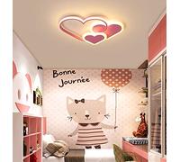 GUANSHAN Plafonnier 3D LED Créatif Stéréoscopique Coeurs Plafonnier Éclairage pour Garçons Filles Chambre Maternelle, Lumière Chaude, 44W, Rose