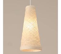 GUANSHAN Plafonnier en rotin Lampe à suspension en rotin tissé à la main Plafonnier creux en rotin de style japonais Simple pour bar, café, Loft, Restaurant, blanc