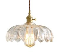GUANSHAN Rétro Pastorale Verre Fleur Pendentif Lumière Abat-Jour En Verre Plafonnier Lustre Plafonnier Lampe De Chevet Décoration Suspension Lumière pour Chambre, Café, Salle À Manger, Salon