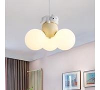 GUANSHAN Suspension LED avec ours endormi, ballon de dessin animé, plafonnier, lustre, plafonnier lune, éclairage de plafond pour chambre à coucher, chambre d'enfant