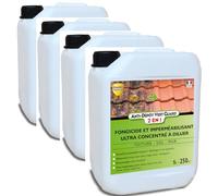 GUARD INDUSTRIE - Anti Dépôt Vert Guard 2 en 1 - Imperméabilisant Fongicide Invisible, Hydrofuge, Anti Champignon, Lichen, Algue - Tous Matériaux - Fabrication Française 20L- jusqu'à 1000m²- 4 X 5 L