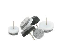 Guardian Lot de 8 patins de meuble avec clou Guardian Ø20 mm Noir