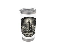 Guardian of the Deep Gravé Lighthouse Mythical Sea Battle Gobelet isotherme en acier inoxydable double paroi
