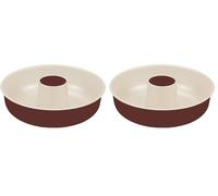 Guardini Chocoforme, Moule à savarin 25cm, acier avec revêtement anti-adhérent, couleur crème-chocolat (Lot de 2)