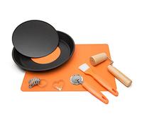 Guardini Coffret cadeau «Special Tarte», 1moule à tarte avec fond amovible 28cm +1tapis en silicone +1 rouleau à manche pour étaler, 1roulette découpe-pâte, 1pinceau, 3découpes- pâte pour décorer.
