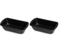 Guardini Gardenia, Moule à cake 21 x 10 cm, acier avec revêtement anti-adhérent, couleur noire, Noir (Lot de 2)