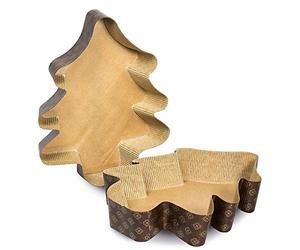 Guardini, Lot de 2 moules pour sapin de Noël 25x32 cm, Jetable, Quantité max de pâte 900 gr, Papier sulfurisé antiadhésif, Fabriqué en Italie, Marrone /Multicolore