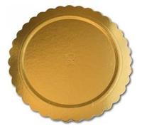 Guardini, Set de 3 plateaux Ø 31 cm, Jetable, Carton, Or, Fabriqué en Italie, Easy Bake Line