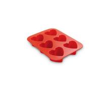 Guardini, moule 6 coeurs 17x22 cm, Silicone alimentaire, Rouge, Fabriqué en Italie, ligne Juliette