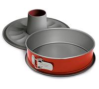 Guardini, Moule à charnière à 2 fonds Ø 28 cm, Fond anti-goutte, Acier avec revêtement antiadhésif, Rouge et Gris, Fabriqué en Italie, Ligne Rossana