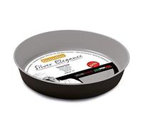 Guardini, Moule à gâteau lisse Ø 28 cm, Fond anti-goutte, Acier avec revêtement antiadhésif, Noir et Argent, Fabriqué en Italie, Ligne Silver Elegance
