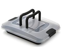 Guardini, Moule à pâtisserie 24x32 cm avec couvercle de transport, Acier avec revêtement antiadhésif, Noir, Fabriqué en Italie, Ligne Bake Away, Noire