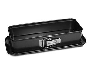 Guardini, Moule à plumcake ouvrant 30x11 cm, Fond anti-goutte, Acier avec revêtement antiadhésif, Noir, Fabriqué en Italie, Ligne Gardenia