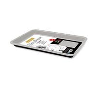 Guardini, Plaque à pâtisserie rectangulaire 26x37 cm, Acier avec revêtement antiadhésif, Noir et Argent, Fabriqué en Italie, Ligne Silver Elegance