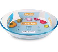Guardini, Plaque ovale, en verre borosilicate, résistante aux chocs thermiques, 35 x 24 x 7 cm, 3 L, transparent/bleu