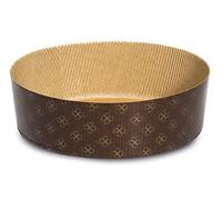 Guardini, Set de 3 moules à panettone 19x6 cm de haut, Jetable, Quantité max de pâte 750 gr, Papier sulfurisé antiadhésif, Fabriqué en Italie, Beige