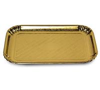 Guardini, Set de 3 plateaux 19x28 cm, Jetable, Carton, Or, Fabriqué en Italie, Easy Bake Line