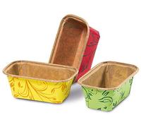 Guardini, Set de 6 mini moules à plumcake 8x4 cm, Jetable, Papier sulfurisé, Couleurs assorties, Fabriqué en Italie, Ligne Easy Bake
