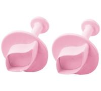 Guardini VOGLIA DI CAKE DESIGN Set de 2 découpoirs éjecteurs "forme lys" Plastique Rose Divers diamètres