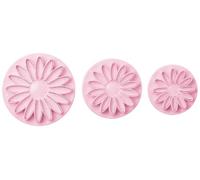 Guardini VOGLIA DI CAKE DESIGN Set de 3 découpoirs éjecteurs forme "tournesol" Plastique Rose Divers diamètres