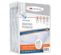 Guardmax Protège-Matelas imperméable - Housse ajustée hypoallergénique, silencieuse et Respirante - Taille complète (137,2 x 190,5 cm) - La Jupe s'étire jusqu'à 40,6 cm