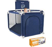 GUBBY GUPS® Parc bébé modulable pliable, parc enfant, piscine a balle pour bébé, avec panier de basket, 120x120x66cm et comme aide à la marche