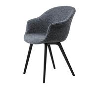 GUBI Bat Dining Chair fully upholstered plastic base Around bouclé 023-black