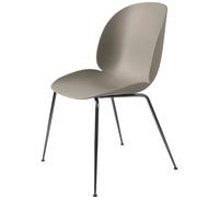 GUBI Beetle Chaise de Table de Salle à Manger Base Conique Chrome Noir/ Nouveau Beige