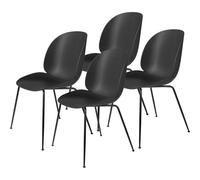 GUBI Beetle Table à Manger Chaise Rembourrée avec Base Conique Noir 4 Pcs.