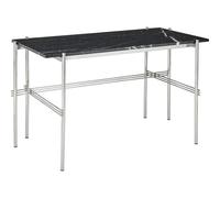 GUBI Bureau TS 120x60 Acier Poli/Marbre Marquina Noir