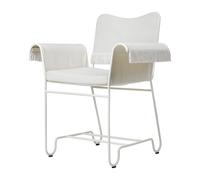 GUBI Chaise à accoudoirs Tropique avec franges White semi matt-Leslie 06