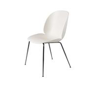 GUBI Chaise Beetle alabaster white. structure en acier chromé noir