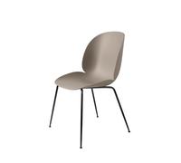 Gubi Chaise Beetle Dining - piètement acier - new beige - mat noir - Patins en plastique