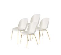 GUBI Chaise Beetle Lot de 4 Alabaster white-structure en laiton