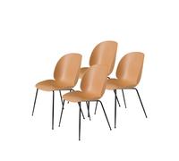 GUBI Chaise Beetle Lot de 4 amber brown. structure en acier noir