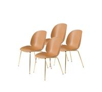 GUBI Chaise Beetle Lot de 4 amber brown. structure en laiton
