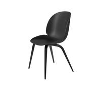 GUBI Chaise Beetle Noir. support en hêtre teinté noir