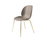 Gubi Chaise Beetle - base conique en laiton semi-mat - Nouveau beige