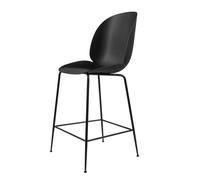 GUBI Chaise de bar Beetle plastique pieds noirs noir