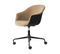 GUBI Chaise de bureau avant rembouré Bat Meeting Chair Dandy gubi 905 dune-noir-noir