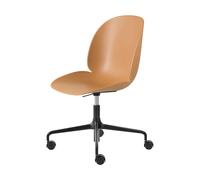 GUBI Chaise de bureau Beetle Meeting Chair Amber brown-black