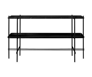 Gubi Console TS - rectangulaire - Nero Marquina - mat noir - haut avec tablette