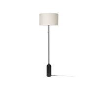 Gubi Lampadaire Gravity - marbre noir, abat-jour toile - Grand