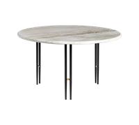 GUBI Table basse IOI Marbre beige - supports noirs ø70 cm