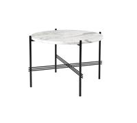 Gubi Table basse TS - Marbre - 55 cm - mat noir - Bianco Carrara