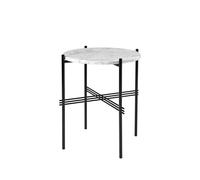 Gubi Table basse TS - Marbre - Bianco Carrara - mat noir - 40 cm