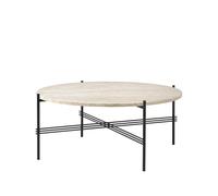GUBI Table basse TS Outdoor Travertin blanc-noir